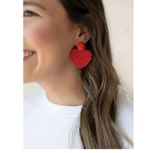 St. Armand’s Designs Red Heart Beaded Earrings
